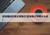 区块链的开发公司简介[区块链公司做什么的]